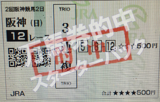 万馬券的中スターターパック・2018年3月25日、2阪神競馬2、12R.PNG